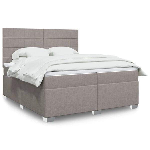 vidaXL Boxspring posteľ s matracom sivohned&yacute; 200x200 cm l&aacute;tka