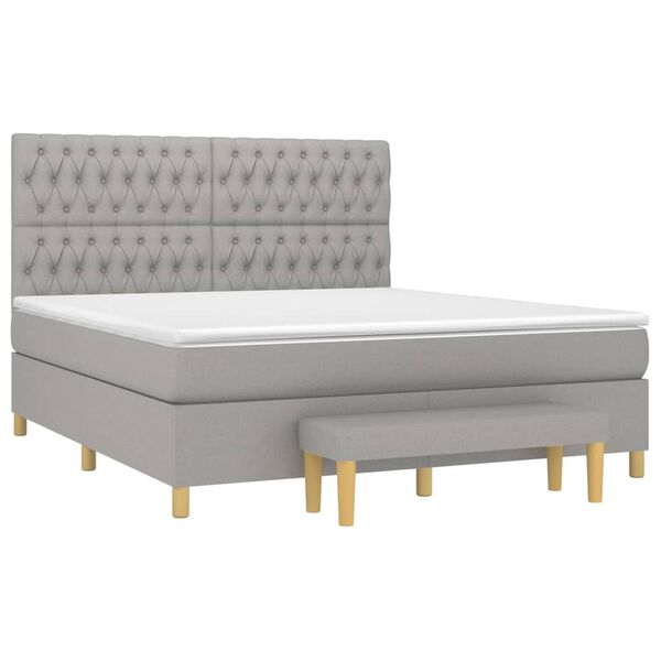 vidaXL Boxspring posteľ s matracom bledosiv&aacute; 180x200 cm l&aacute;tka