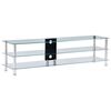 vidaXL TV stol&iacute;k priehľadn&yacute; 150x40x40 cm tvrden&eacute; sklo