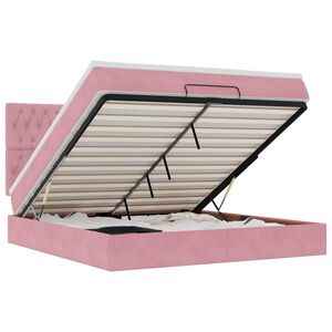 vidaXL Osmansk&yacute; r&aacute;m postele s matracmi ružov&aacute; 160x200 cm zamat