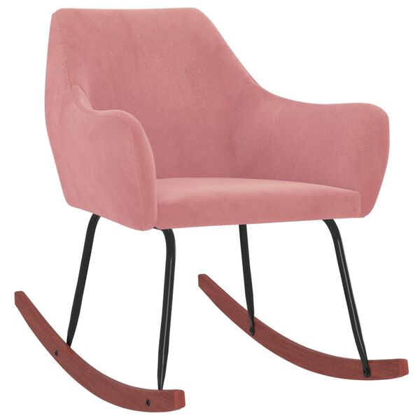 vidaXL Hojdacie kreslo ružové zamatové