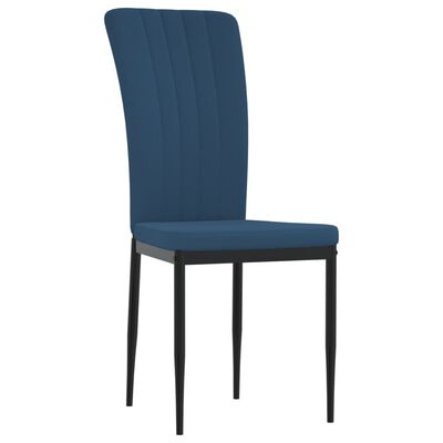 vidaXL Jedálenské stoličky 4 ks modré zamatové