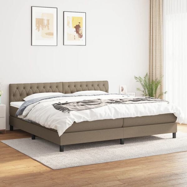 vidaXL Boxspring posteľ s matracom sivohned&yacute; 200x200 cm l&aacute;tka