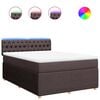 vidaXL Boxspring posteľ s matracom tmavohned&aacute; 140x190 cm l&aacute;tka