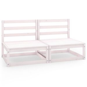vidaXL Z&aacute;hradn&aacute; 2-miestna biela pohovka mas&iacute;vna borovica
