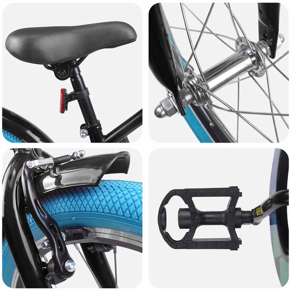 vidaXL Detsk&eacute; Kolo 18 Palcov pre deti od 5 do 7 rokov Čierna