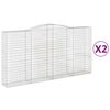 vidaXL Obl&uacute;kov&yacute; gabionov&yacute; k&ocirc;&scaron; 2 ks 400x50x200/220cm pozinkovan&eacute; železo