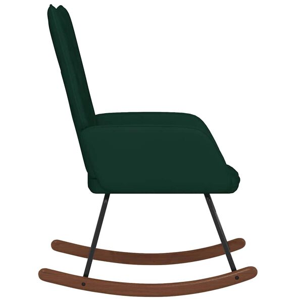 vidaXL Hojdacie kreslo, tmavozelen&eacute;, zamatov&eacute;