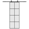 vidaXL Posuvn&eacute; dvere s kovan&iacute;m čierne 76x205 cm ESG sklo