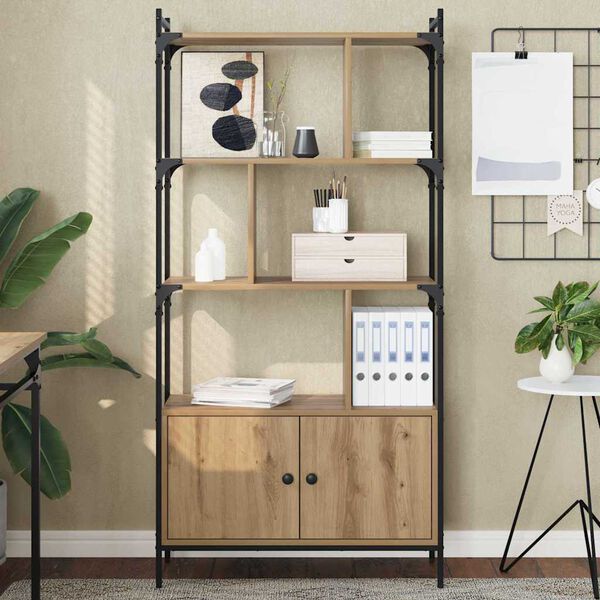 vidaXL Knižnica Kompozitn&eacute; drevo