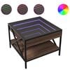vidaXL Konferenčn&yacute; stol&iacute;k s nekonečn&yacute;mi LED hned&yacute; dub 50x50x38 cm