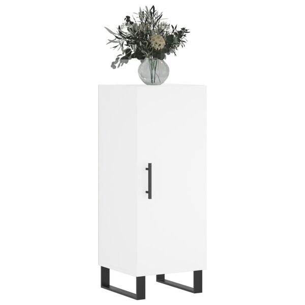 vidaXL Komoda biela 34,5x34x90 cm spracované drevo