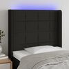 vidaXL Čelo postele s LED čierne 103x16x118/128 cm l&aacute;tka