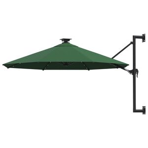 vidaXL N&aacute;stenn&yacute; z&aacute;hradn&yacute; slnečn&iacute;k s LED 300 cm, zelen&yacute;