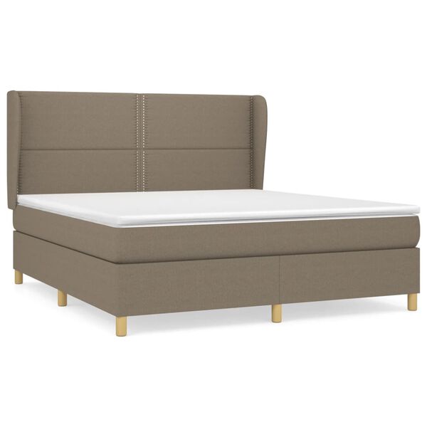 vidaXL Posteľn&yacute; r&aacute;m boxspring s matracom sivohned 180x200 cm l&aacute;tka