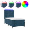 vidaXL Posteľn&yacute; r&aacute;m boxsping matrac a LED tmavomodr&yacute; 100x200 cm zamat