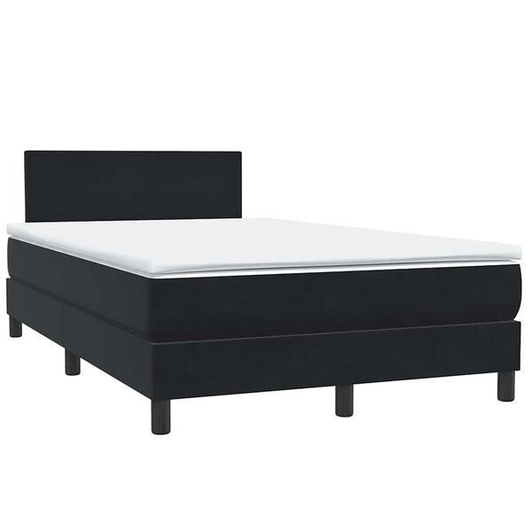 vidaXL Posteľn&yacute; r&aacute;m boxspring s matracom čierny 120x210 cm zamat