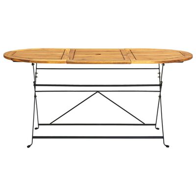 vidaXL Záhradný stôl 160x85x74 cm, akáciový masív, oválny