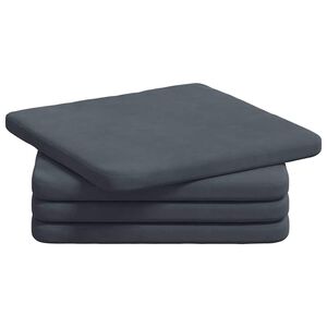 vidaXL Vank&uacute;&scaron;e na sedenie 4 ks Zamat Tmavo &scaron;ed&aacute; 40 x 40 x 3 cm