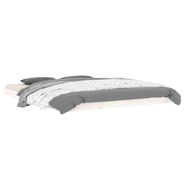 vidaXL Posteľn&yacute; r&aacute;m biely 160x200 cm borovicov&yacute; mas&iacute;v