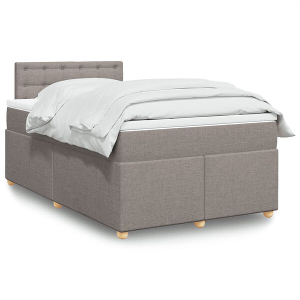 vidaXL Boxspring posteľ s matracom sivohned&yacute; 120x200 cm l&aacute;tka