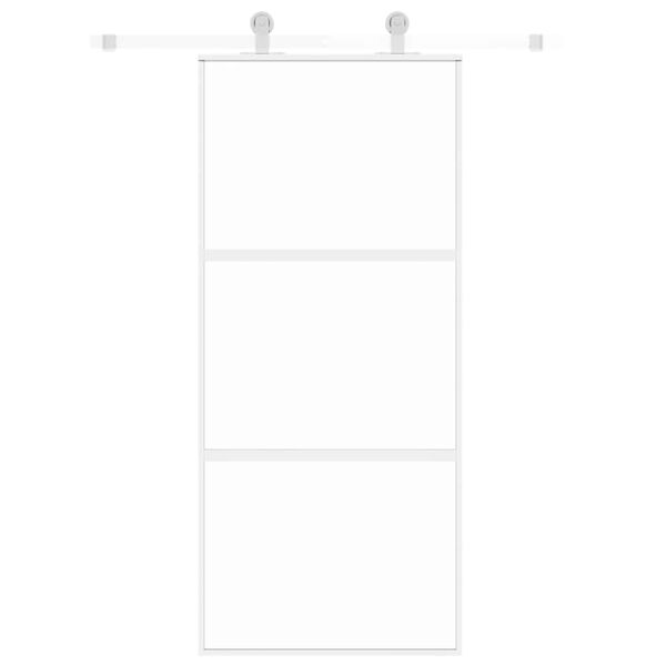 vidaXL Posuvné dvere biele 90x205 cm tvrdené sklo a hliník