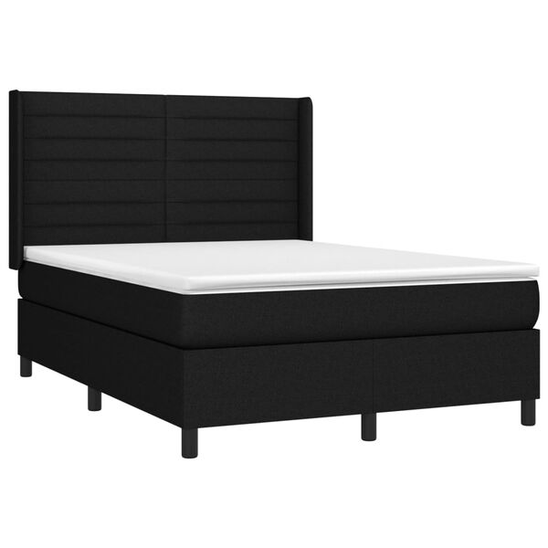 vidaXL Boxspring posteľ s matracom čierny 140x190 cm l&aacute;tka