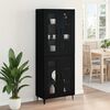 vidaXL Highboard Čierny dub 69,5 x 34 x 180 cm Kompozitn&eacute; drevo