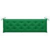 vidaXL Záhradná lavička, zelená podložka 175 cm, tíkový masív