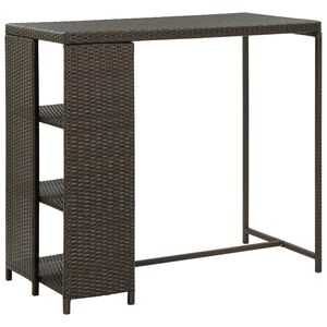 vidaXL Barov&yacute; stol&iacute;k s &uacute;ložn&yacute;m reg&aacute;lom hned&yacute; 120x60x110 cm polyratan