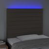 VidaXL Čelo postele s LED sivohned&eacute; 80x5x118/128 cm l&aacute;tka