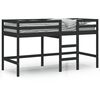 vidaXL Detská vyvýšená posteľ rebrík čierna 90x200 cm masívna borovica