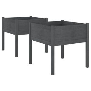 vidaXL Z&aacute;hradn&eacute; kvetin&aacute;če 2 ks siv&eacute; 70x70x70 cm borovicov&yacute; mas&iacute;v