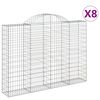 vidaXL Obl&uacute;kov&eacute; gabionov&eacute; ko&scaron;e 8 ks 200x30x140/160 cm pozink. železo