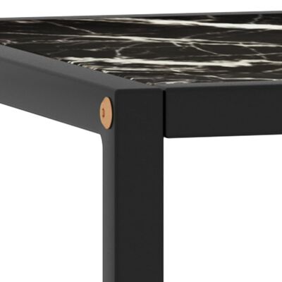 vidaXL Konferenčný stolík, čierny, čierne mramorové sklo 90x90x50 cm
