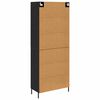 vidaXL Highboard Čierny dub 69,5 x 34 x 180 cm Kompozitn&eacute; drevo