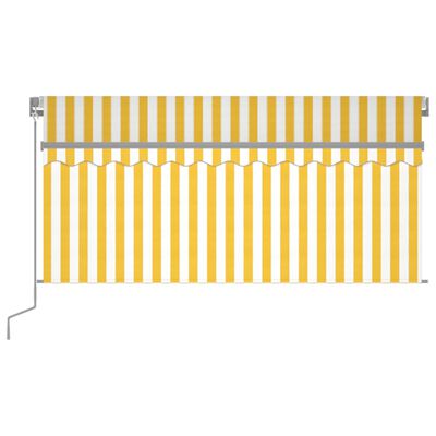 vidaXL Ručne zaťahovacia markíza s tienidlom 3x2,5 m žlto-biela