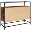 vidaXL Komoda sklenená doska dymový dub 98x35x81 cm kompozitné drevo