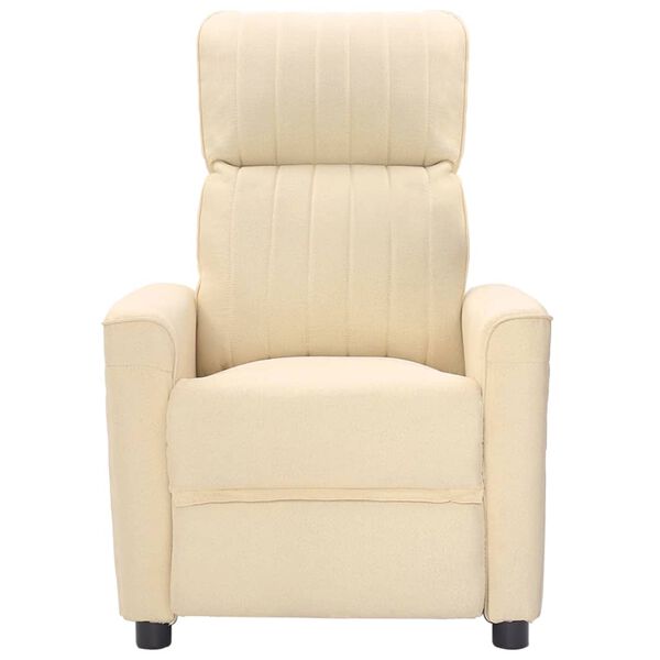 vidaXL Masážne kreslo, krémové, látka