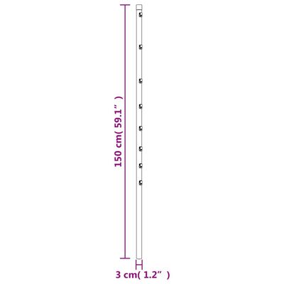 vidaXL Plotové stĺpiky 15 ks strieborné 150 cm pozinkovaná oceľ