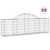 vidaXL Obl&uacute;kov&yacute; gabionov&yacute; k&ocirc;&scaron; 9 ks 200x30x60/80 cm pozinkovan&eacute; železo
