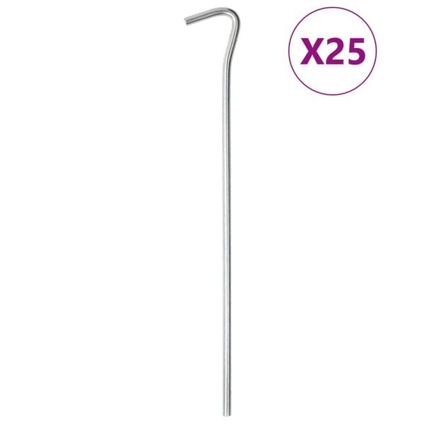 vidaXL Stanové kolíky 25 ks 23 cm Ø5 mm pozinkovaná oceľ