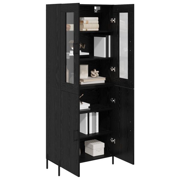 vidaXL Highboard Čierny dub 69,5 x 34 x 180 cm Kompozitn&eacute; drevo