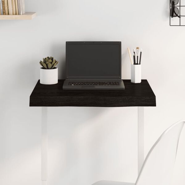 vidaXL Stolová doska tmavohnedá 60x50x(2-6) cm ošetrený dubový masív