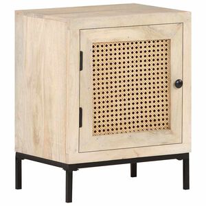 vidaXL Nočn&yacute; stol&iacute;k 40x30x50 cm mangovn&iacute;kov&yacute; mas&iacute;v a pr&iacute;rodn&yacute; r&aacute;kos