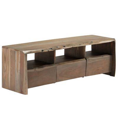vidaXL TV stolík akáciové drevo s prirodnými hranami 120x35x40 cm