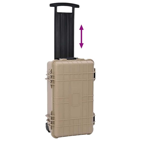 vidaXL Tvrdý obal Piesková 56 x 35 x 23 cm Polypropylén a ABS