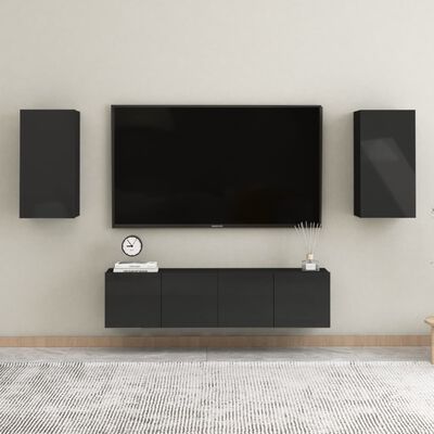 vidaXL TV skrinka, lesklá čierna 30,5x30x60 cm, kompozitné drevo