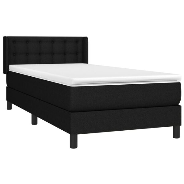 vidaXL Posteľn&yacute; r&aacute;m boxspring s matracom čierny 90x200 cm l&aacute;tka