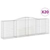 vidaXL Obl&uacute;kov&eacute; gabionov&eacute; ko&scaron;e 20 ks 400x50x120/140 cm pozink. železo